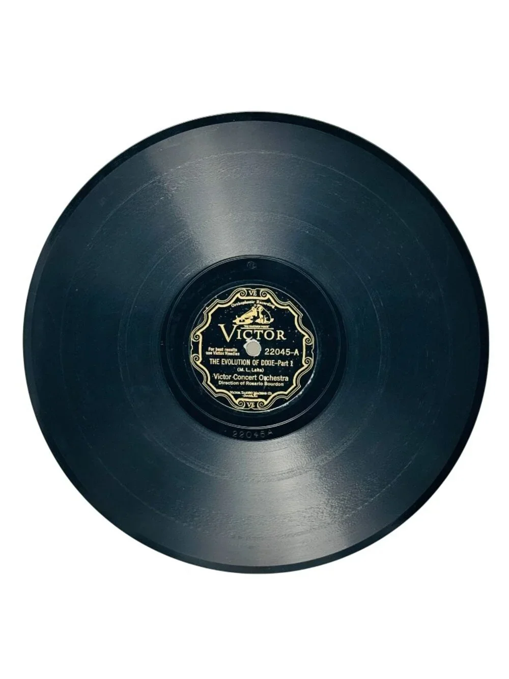 Victor Concert Orchestra Evolution Of Dixie 10 Inch Shellac 78 RPM Victor 22045 - Picture 1 of 6